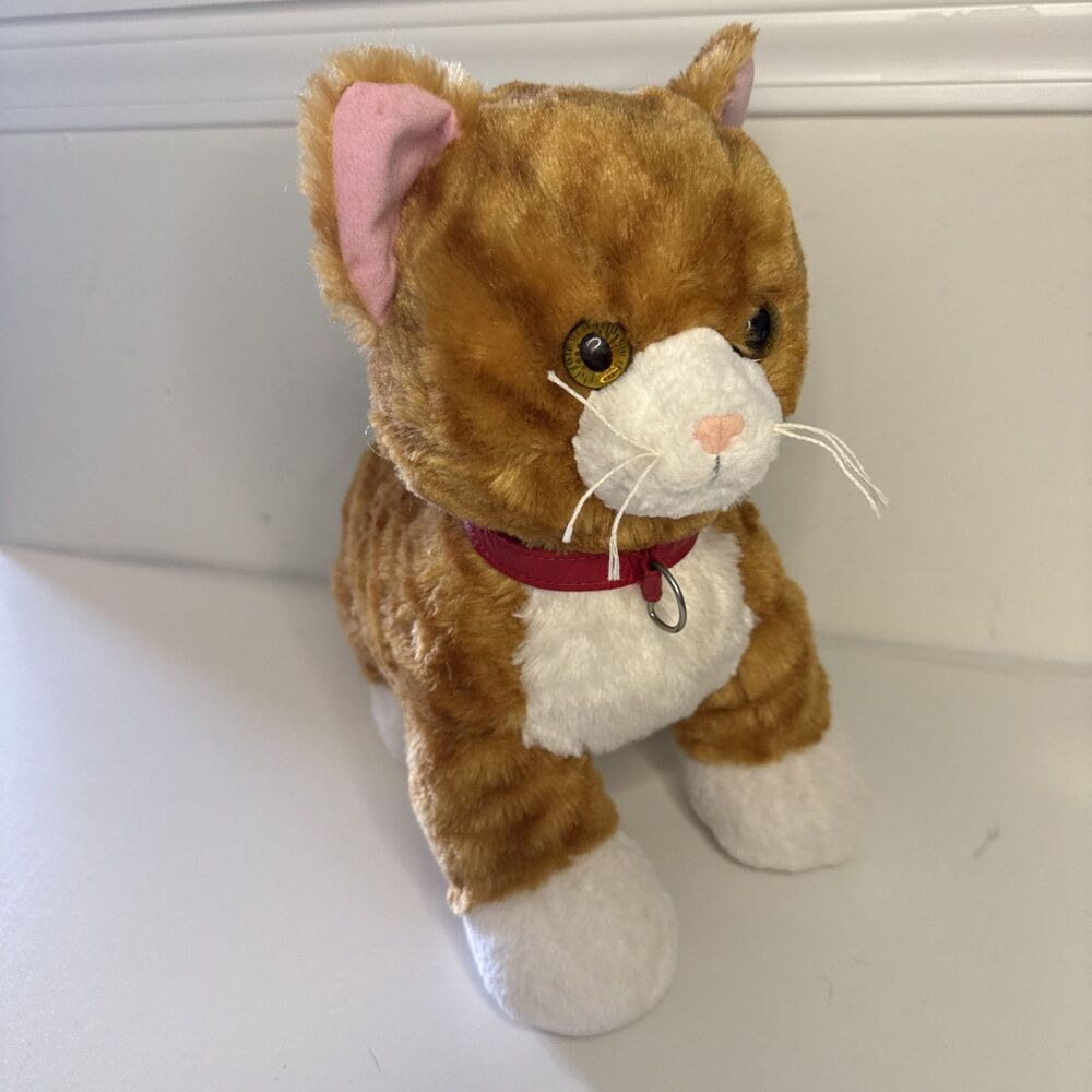 Build-A-Bear Promise Pets Orange Tabby Cat Ginger Stuffed Plush w/ Red Collar